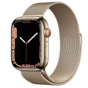 Apple Watch Series 7 Gold Stainless Steel Case with Milanese Loop 45mm Cellular