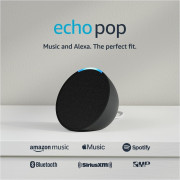 Amazon Echo Pop Full sound compact smart speaker with Alexa Charcoal