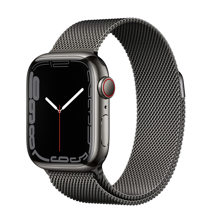 Apple Watch Series 7 41mm GPS  Cellular 2021  Graphite Stainless Steel Case with Graphite Milanese Loop